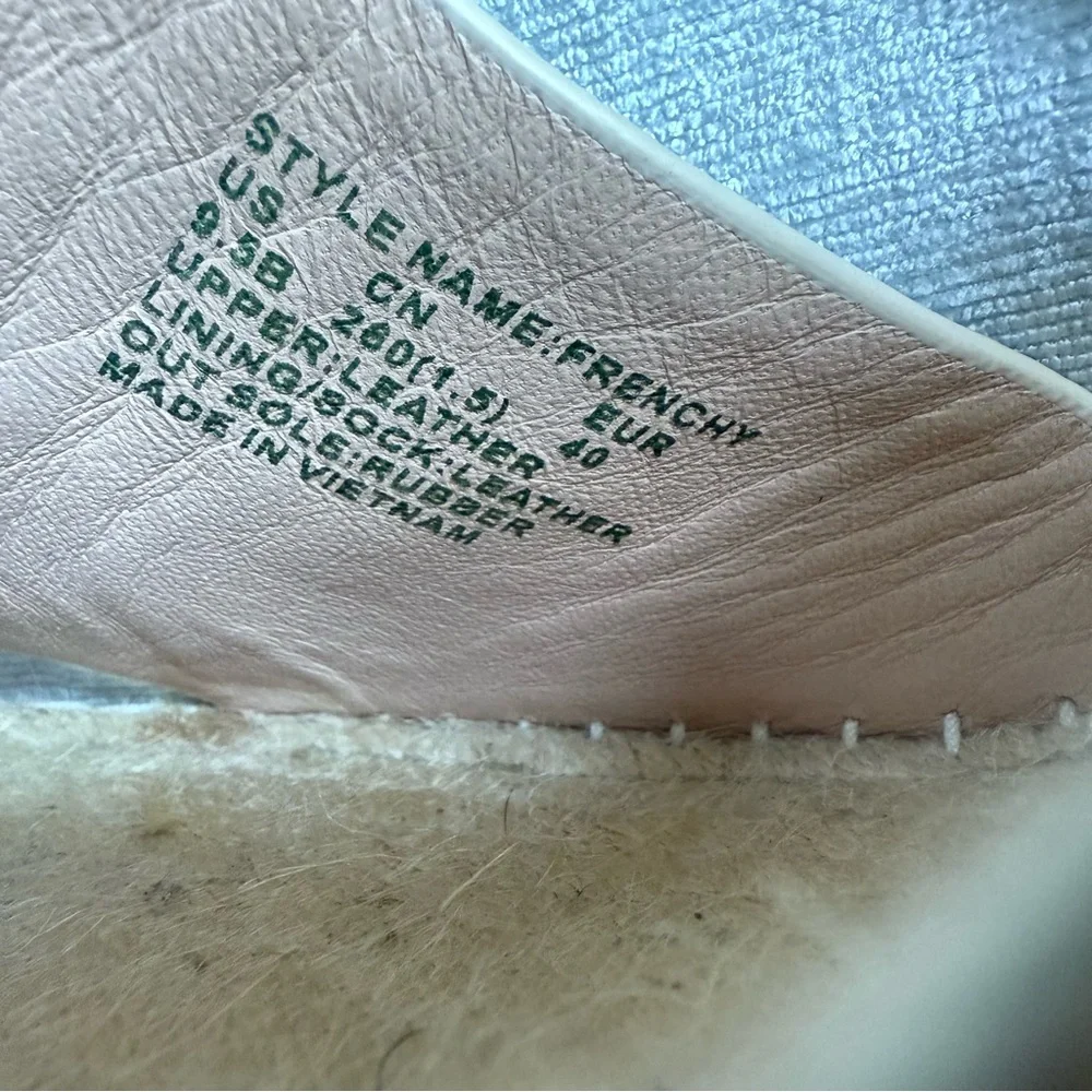 Kate Spade Cream Espadrille Shoes with Suede Finish (9.5)